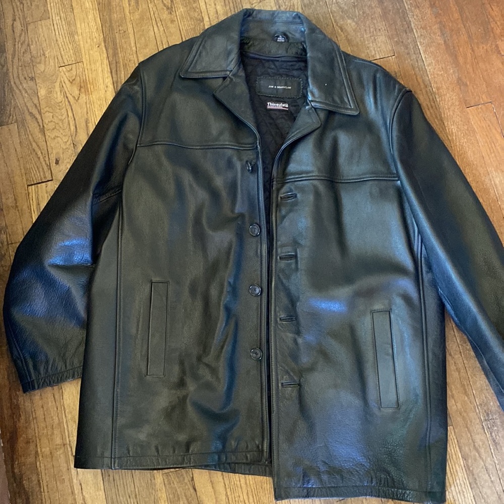 Jim & MaryLou thinsulate button up leather jacket